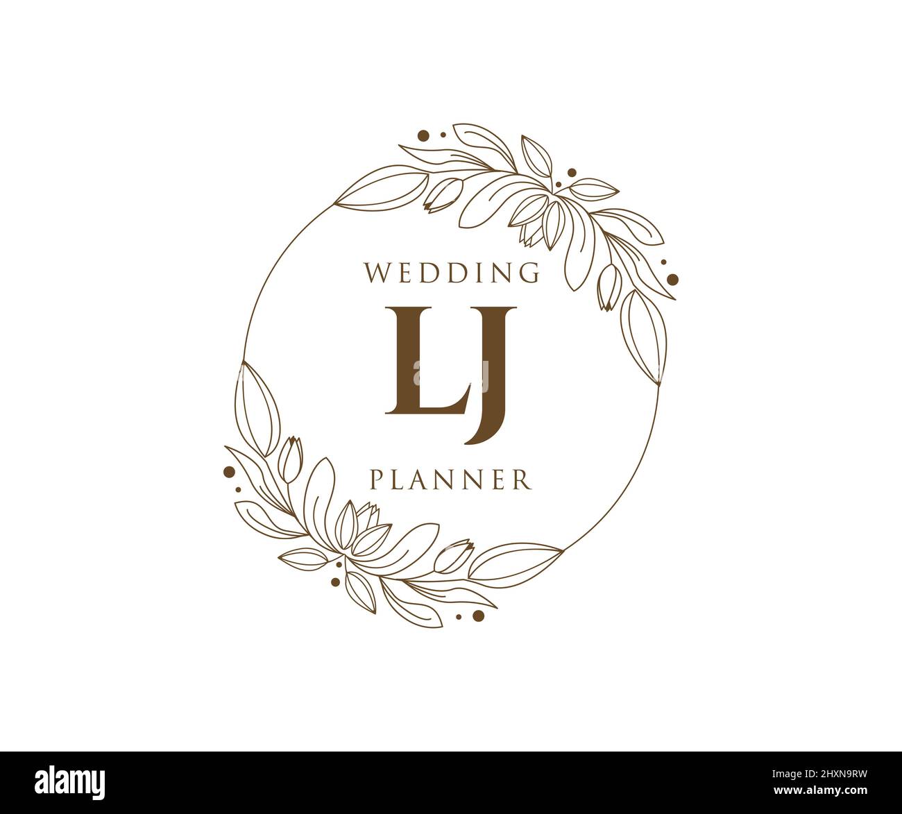 LJ Initials Letter Hochzeit Monogram Logos Kollektion, handgezeichnete moderne minimalistische und florale Vorlagen für Einladungskarten, Save the Date, elegant Stock Vektor