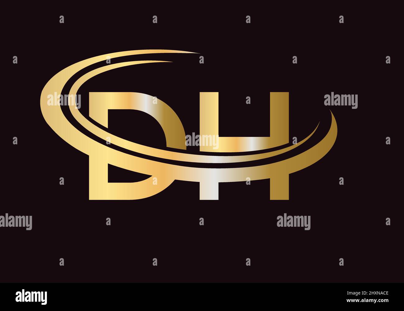 Ursprünglicher Monogramm-Buchstabe DH Logo Design-Vektor. Dh Logo Design-Vorlage Stock Vektor