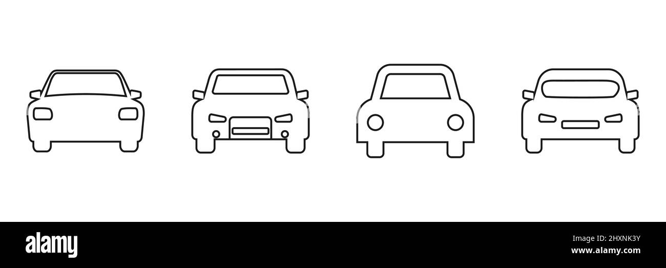 Auto, Umrisssymbole eingestellt. Vektorgrafik. Stock Vektor