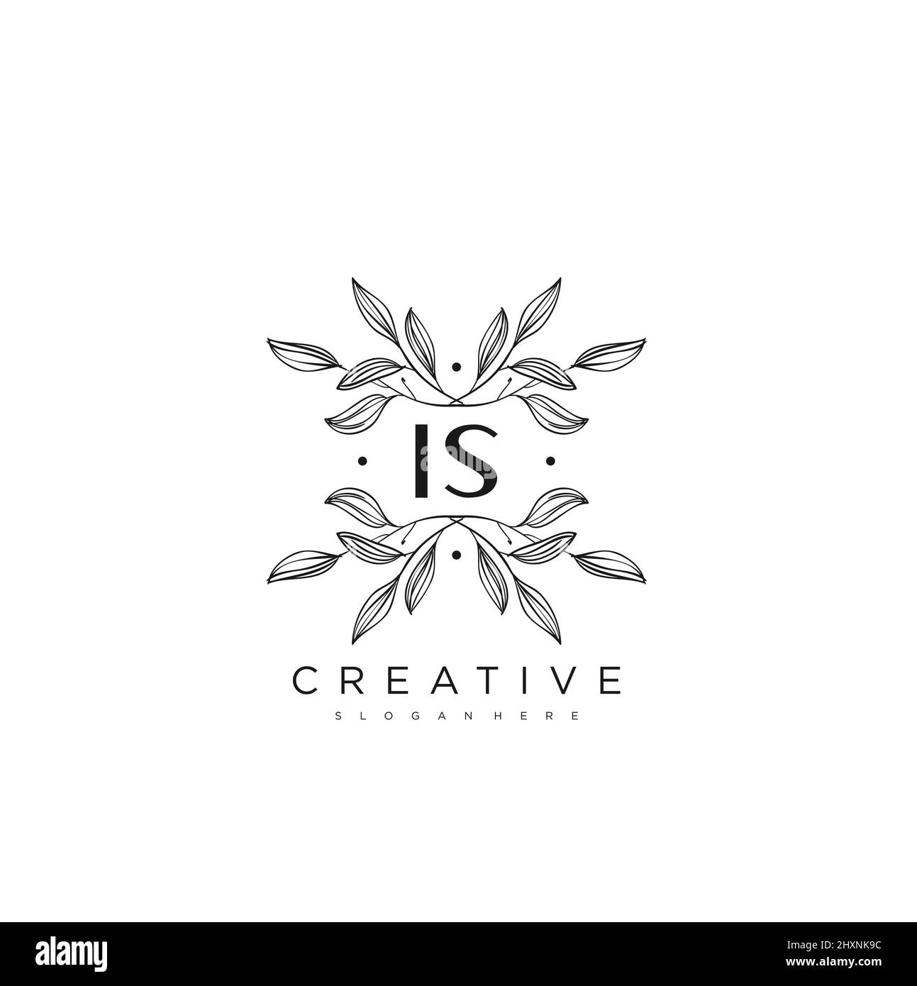 IST Anfangsbuchstabe Blume Logo Vorlage Vektor Premium-Vektor Stock Vektor