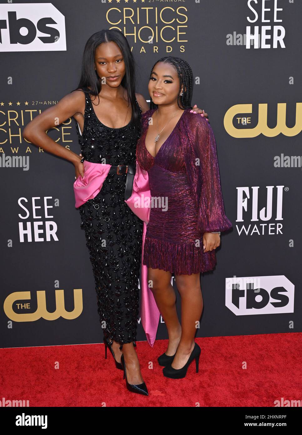 Los Angeles, USA. 13. März 2022. LOS ANGELES, USA. 13. März 2022: Demi Singleton & Layla Crawford bei den Annual Critics' Choice Awards 27. im Fairmont Century Plaza Hotel. Bildquelle: Paul Smith/Alamy Live News Stockfoto