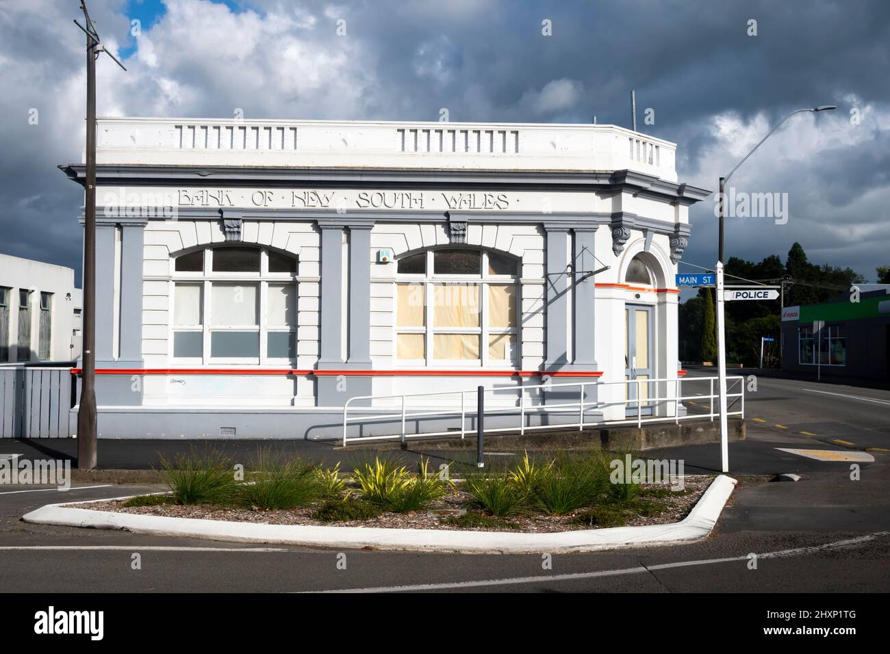 Gebäude der Bank of New South Wales, Pahiatua, Bezirk Tararua, Nordinsel, Neuseeland Stockfoto