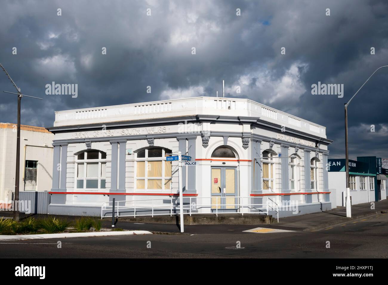 Gebäude der Bank of New South Wales, Pahiatua, Bezirk Tararua, Nordinsel, Neuseeland Stockfoto