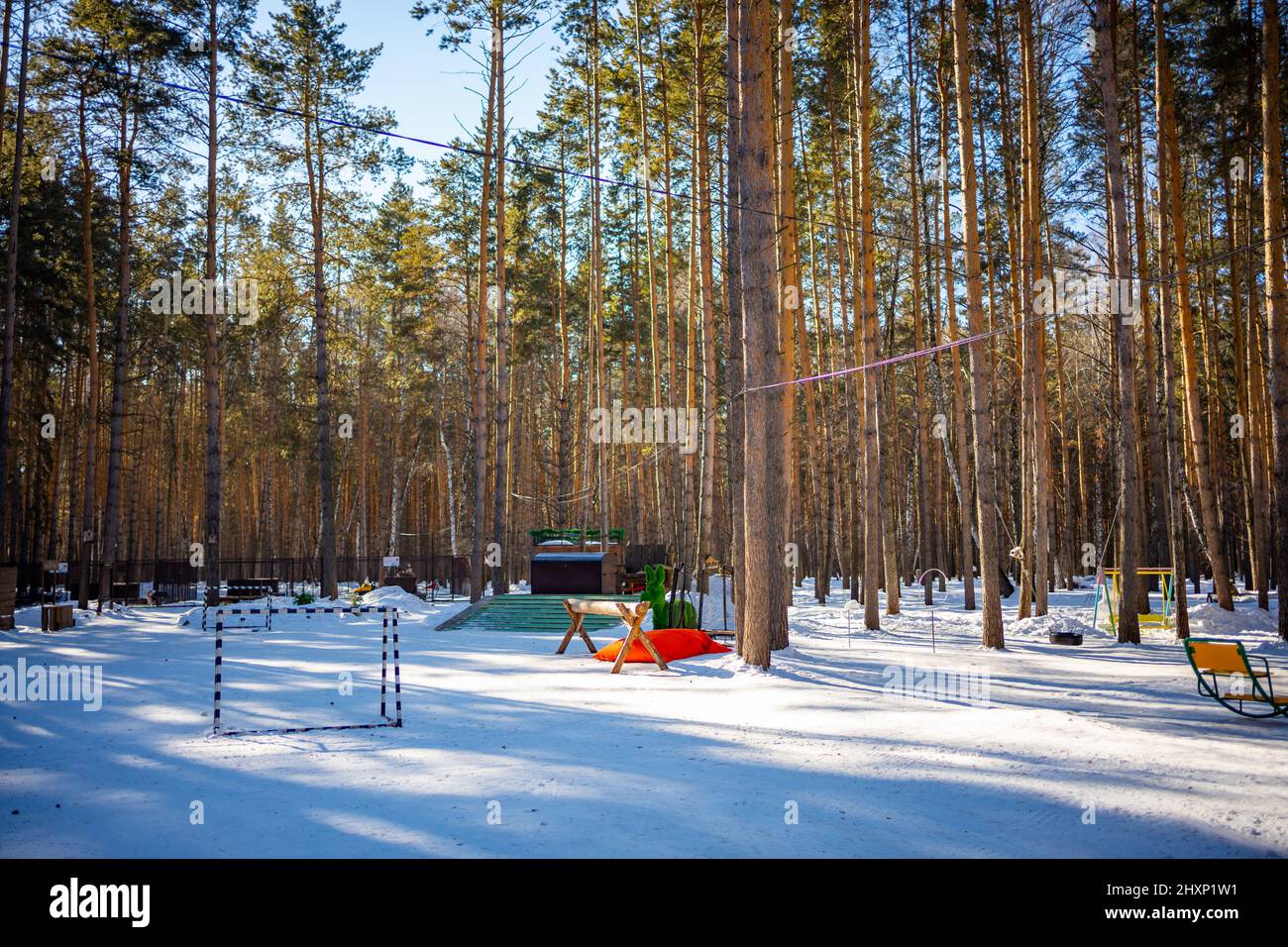 Kemerowo, Russland - 12. März 2022: Private Hundefarm Haskiland in der Nähe von Kemerowo, Russland Stockfoto