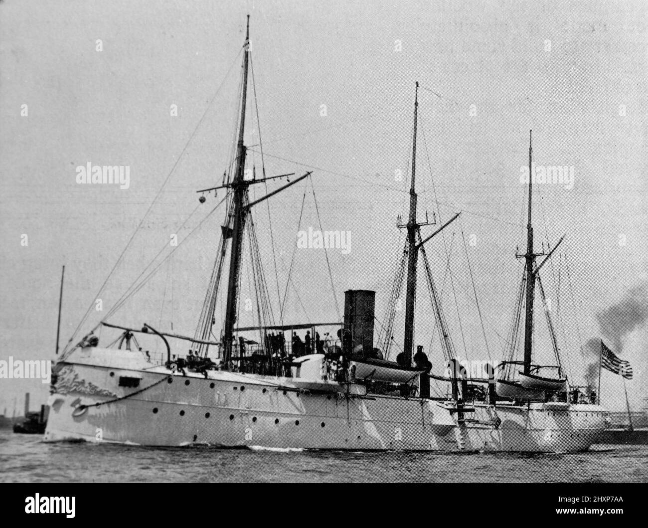 U. S. Gunboat, Yorktown. Schwarz-Weiß-Fotografie, aufgenommen um 1890s Stockfoto