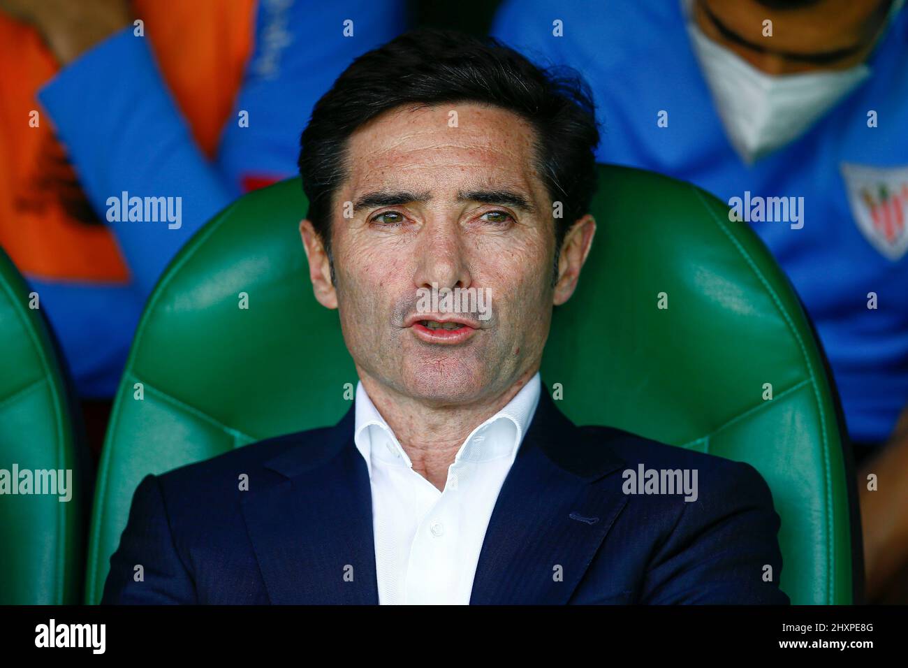 Athletic Club-Cheftrainer Marcelino Garcia Toral während des La Liga-Spiels zwischen Real Betis und Athletic Club spielte am 2022. März im Benito Villamarin-Stadion in Sevilla, Spanien. (Foto von Antonio Pozo / PRESSINPHOTO) Stockfoto