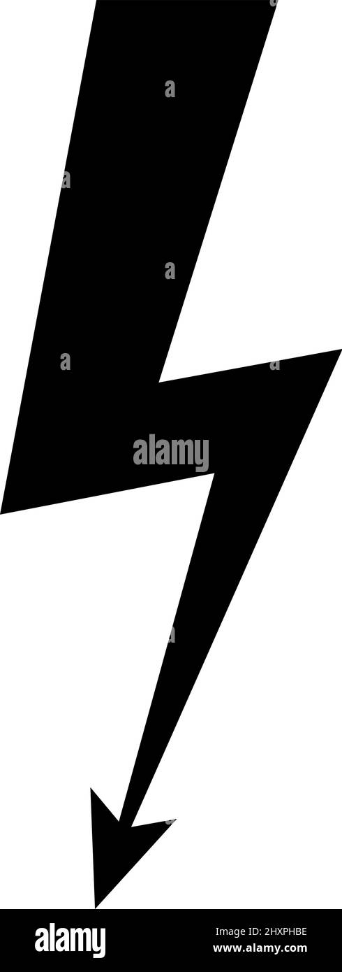 Thunderbolt-Symbol. Schwarzes Blitzlicht mit Pfeilsymbol Stock Vektor