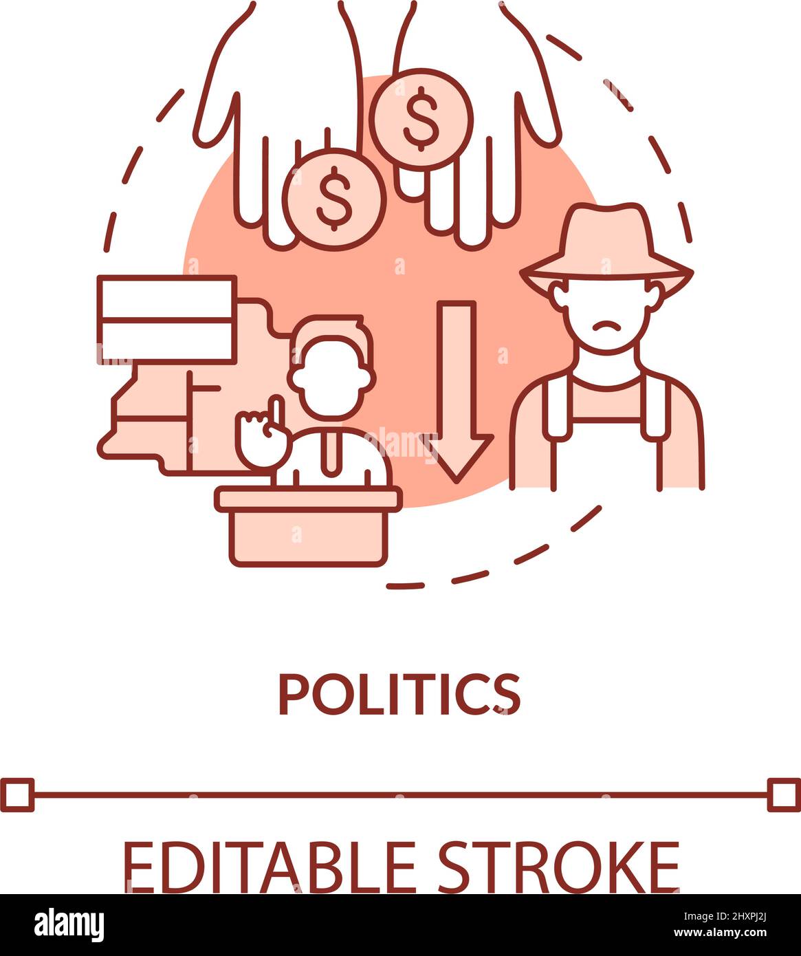 Politik rotes Konzept Symbol Stock Vektor