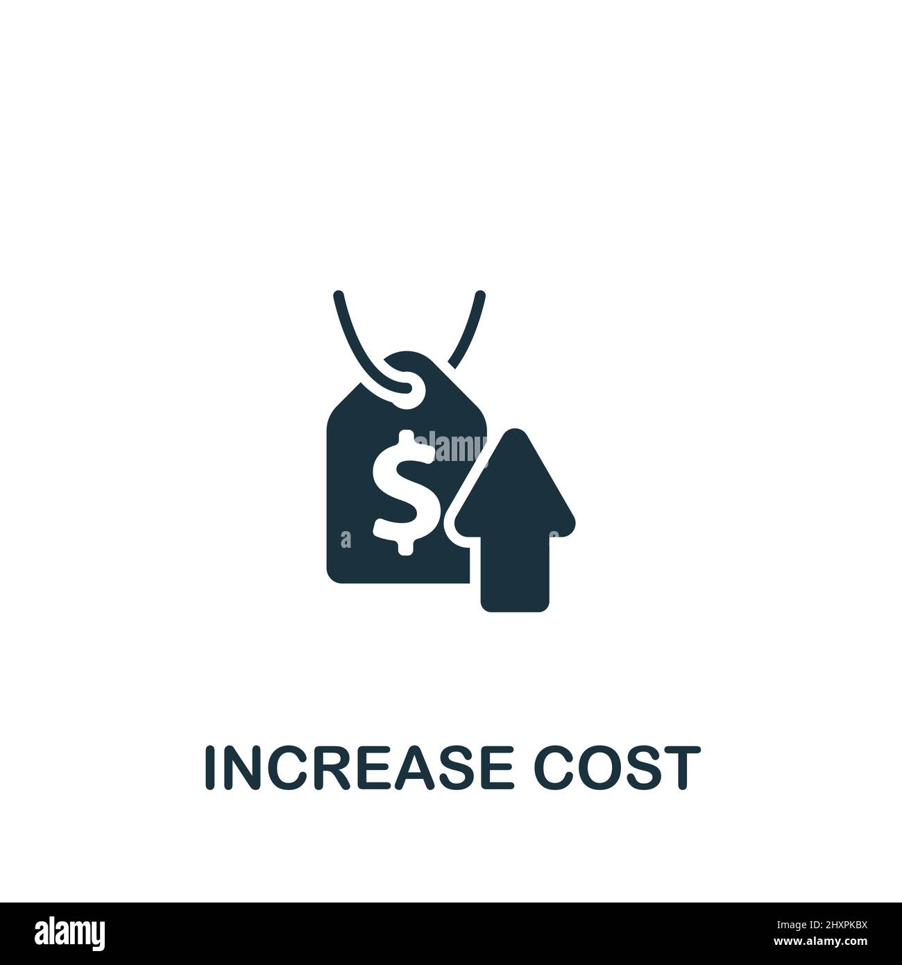 Symbol „Kosten erhöhen“. Monochromes, einfaches Symbol für Vorlagen, Webdesign und Infografiken Stock Vektor