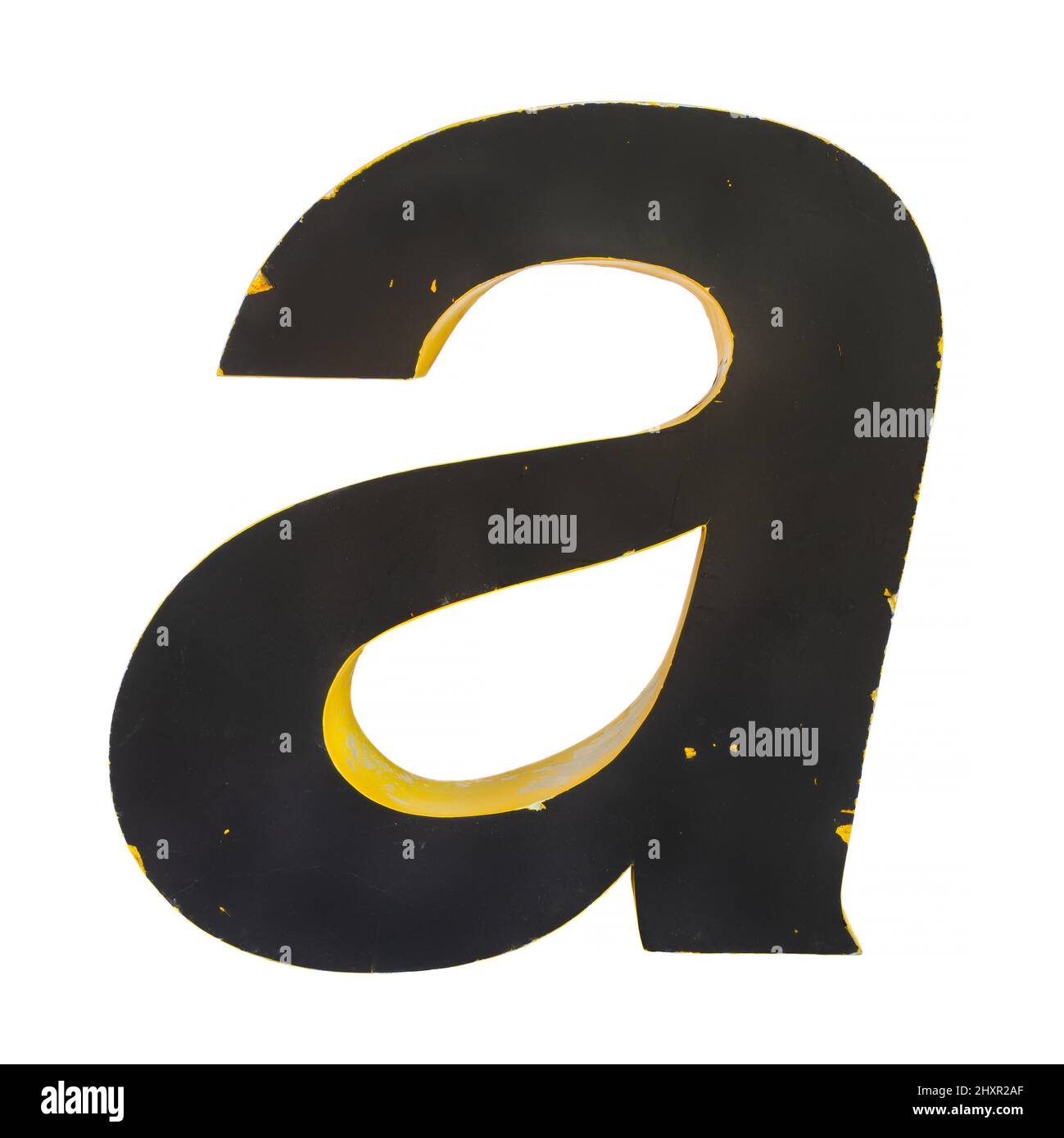 Vintage verwittert großen Metall-Alphabet Buchstaben ein isoliert auf einem weißen Hintergrund Stockfoto