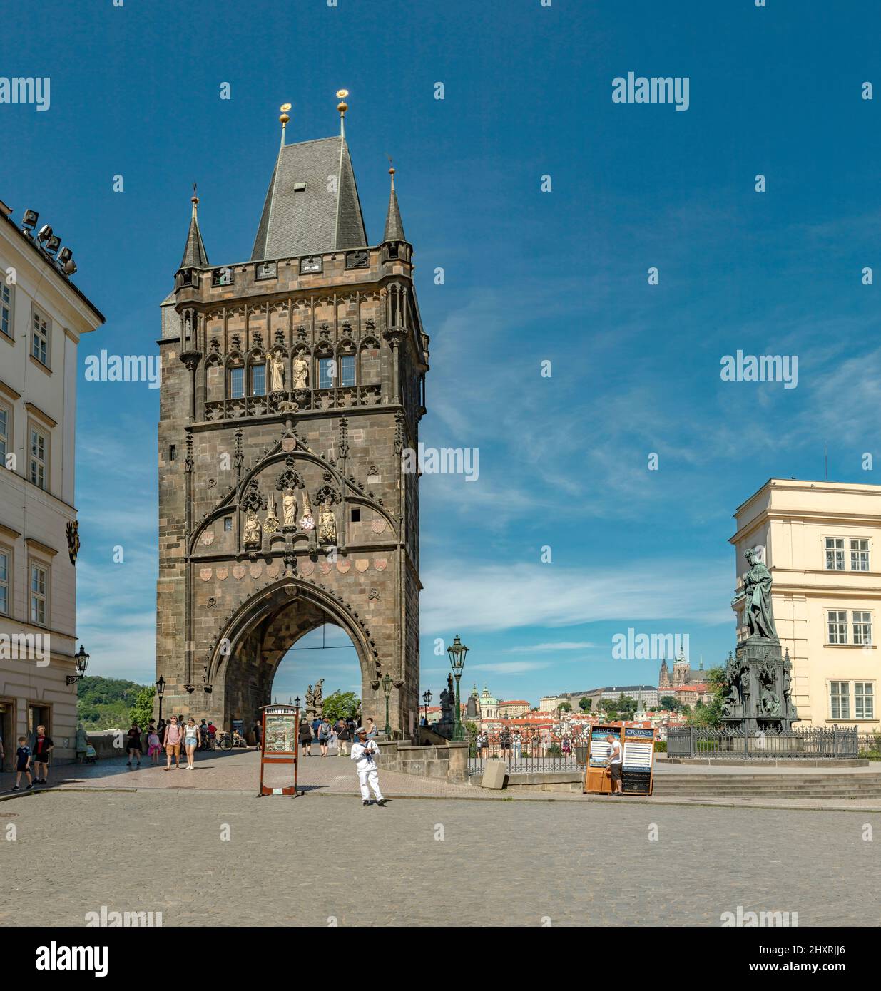 Old Town Bridge Tower, Prag Praha, , Tsjech Republic *** Ortsüberschrift *** Stadt, Dorf, Sommer, Menschen, Stockfoto