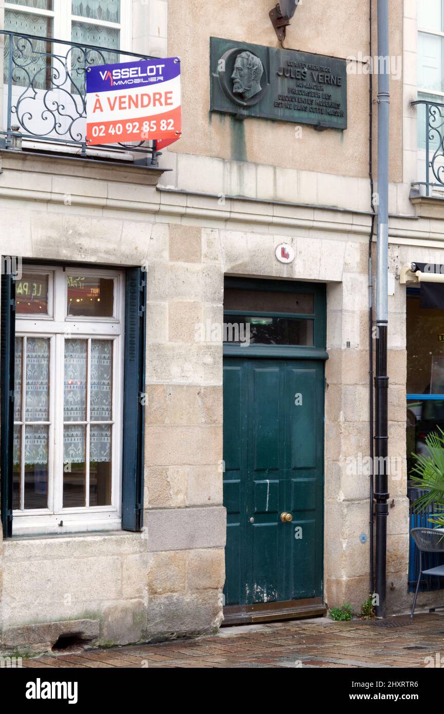 Eine Wiege der Phantasie - Jules Vernes Geburtsort, der Ausgangspunkt seiner "Reisen extraordinaires" - Nantes - Pays de la Loire - Frankreich Stockfoto