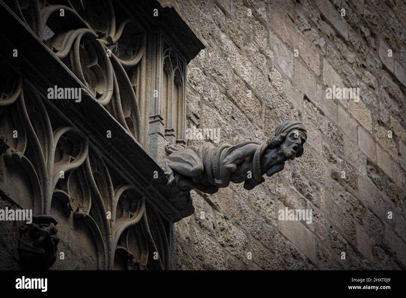 Gargoyles im Barrio Gótico, Barcelona Stockfoto