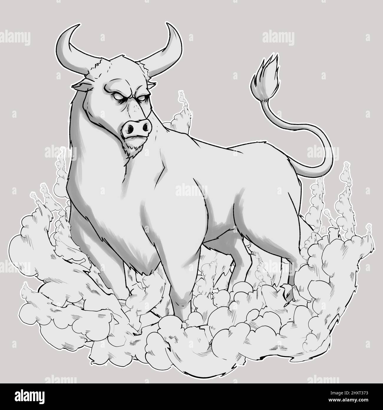 Illustration eines Stiers Zeichen - das Konzept des Horoskops Stockfoto