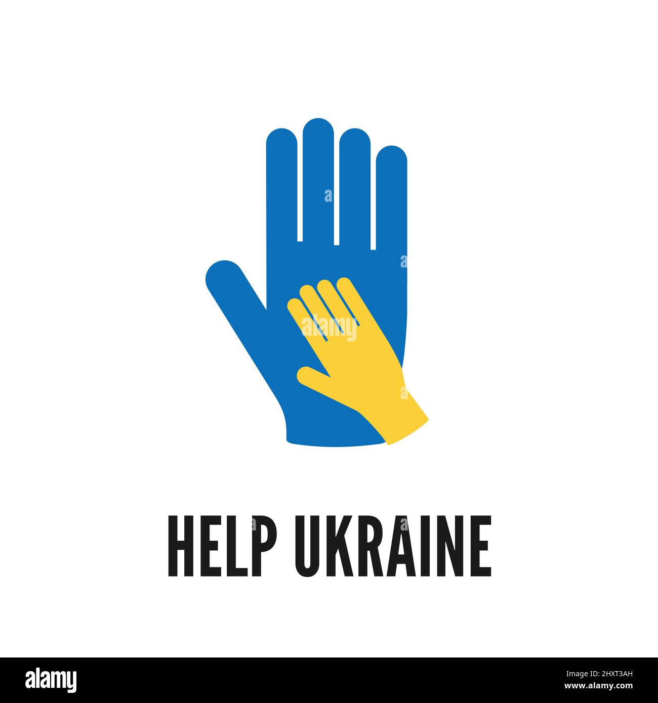 Unterstützung des ukrainischen Volkes Konzept flache Vektor-Illustration Stock Vektor