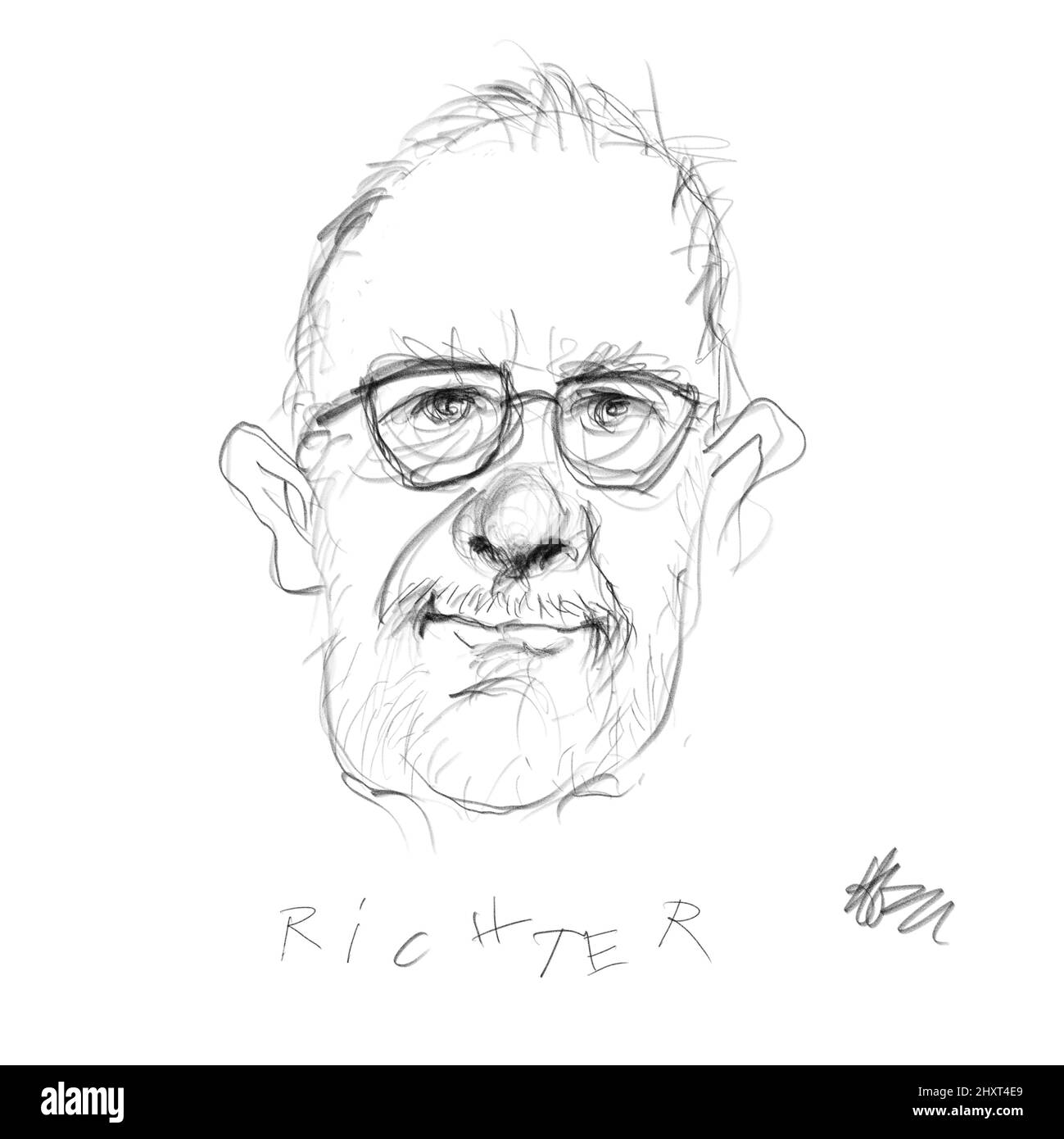 Porträt des Künstlers Gerhard Richter Stockfoto