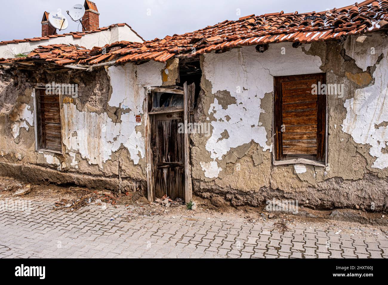 Bunte alte Häuser in Odunpazarı.Eskisehir Stockfoto