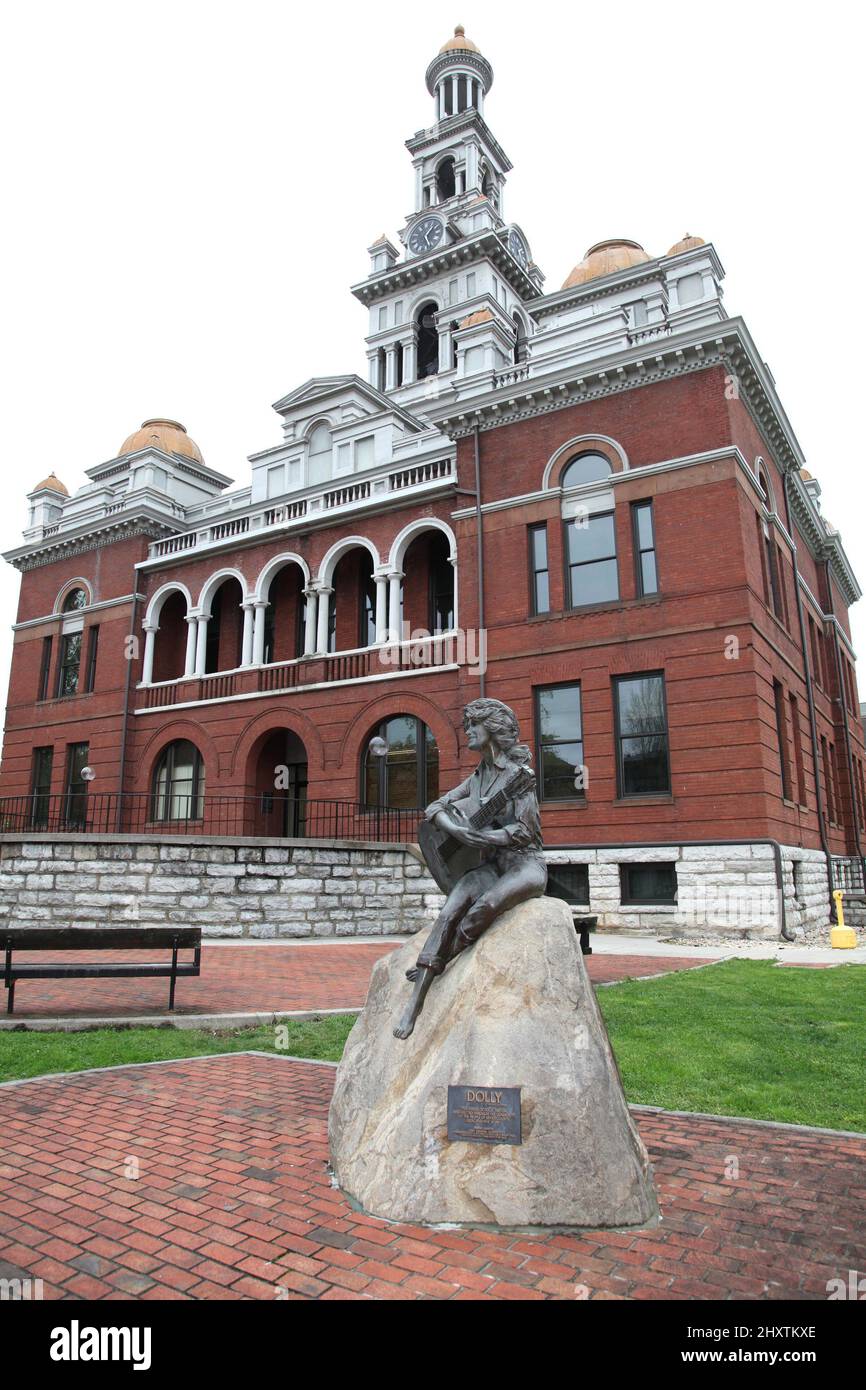 Statue von Dolly Parton im Sevier County Courthouse, Tennessee Stockfoto