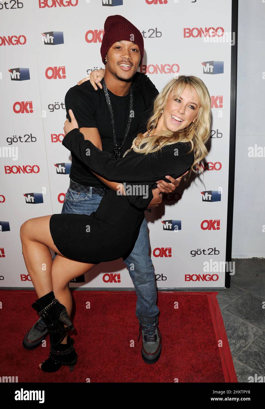 Chelsie Hightower und Romeo bei der Sexiest Singles Party in Hollywood, die im Lexington Social House, Los Angeles, stattfand. Stockfoto
