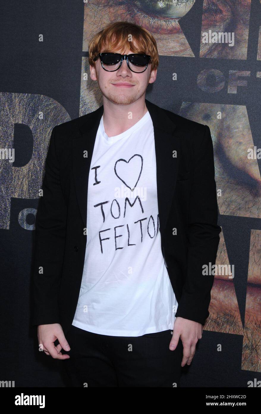 Rupert Grint kommt bei der Los Angeles Premiere von 'Rise of the Planet of the Apes' am 28. Juli 2011 in Hollywood im Grauman's Chinese Theatre an. Stockfoto
