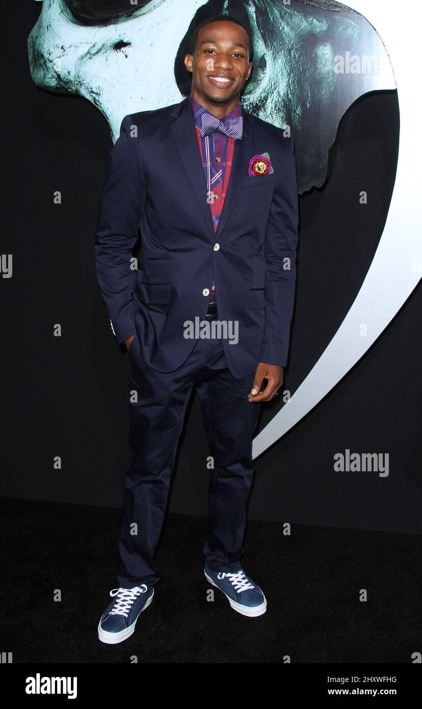 Arlen Escarpeta nimmt an der Sondervorstellung „Final Destination 5“ im Grauman's Chinese Theatre in Los Angeles, USA, Teil. Stockfoto