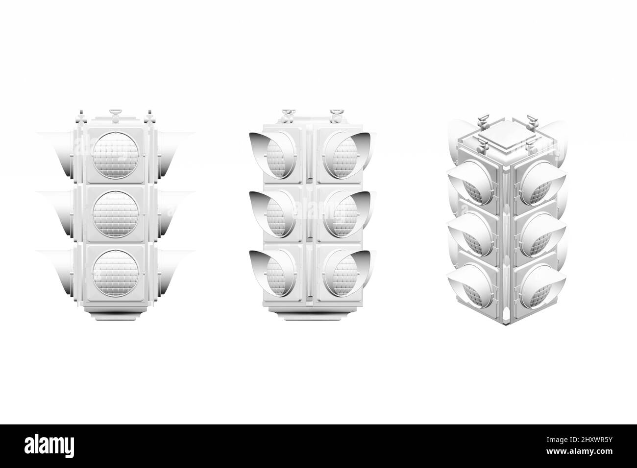 Ampelmockup isoliert auf weißem Hintergrund - 3d-Rendering Stockfoto