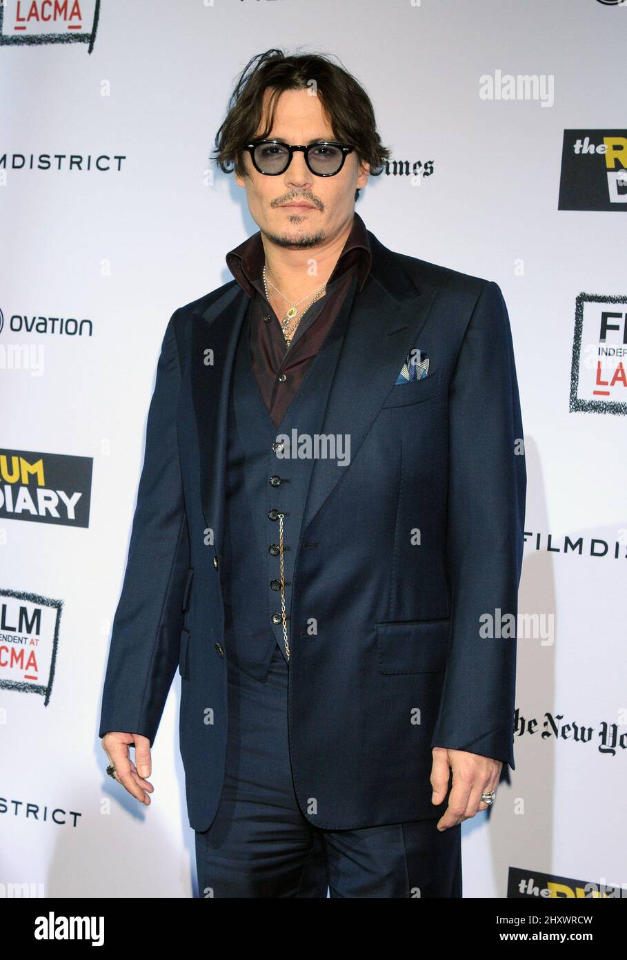 Johnny Depp bei der Premiere von „The Rum Diary“ am 13. Oktober 2011 im Los Angeles County Museum of Art in Los Angeles, Kalifornien. Stockfoto