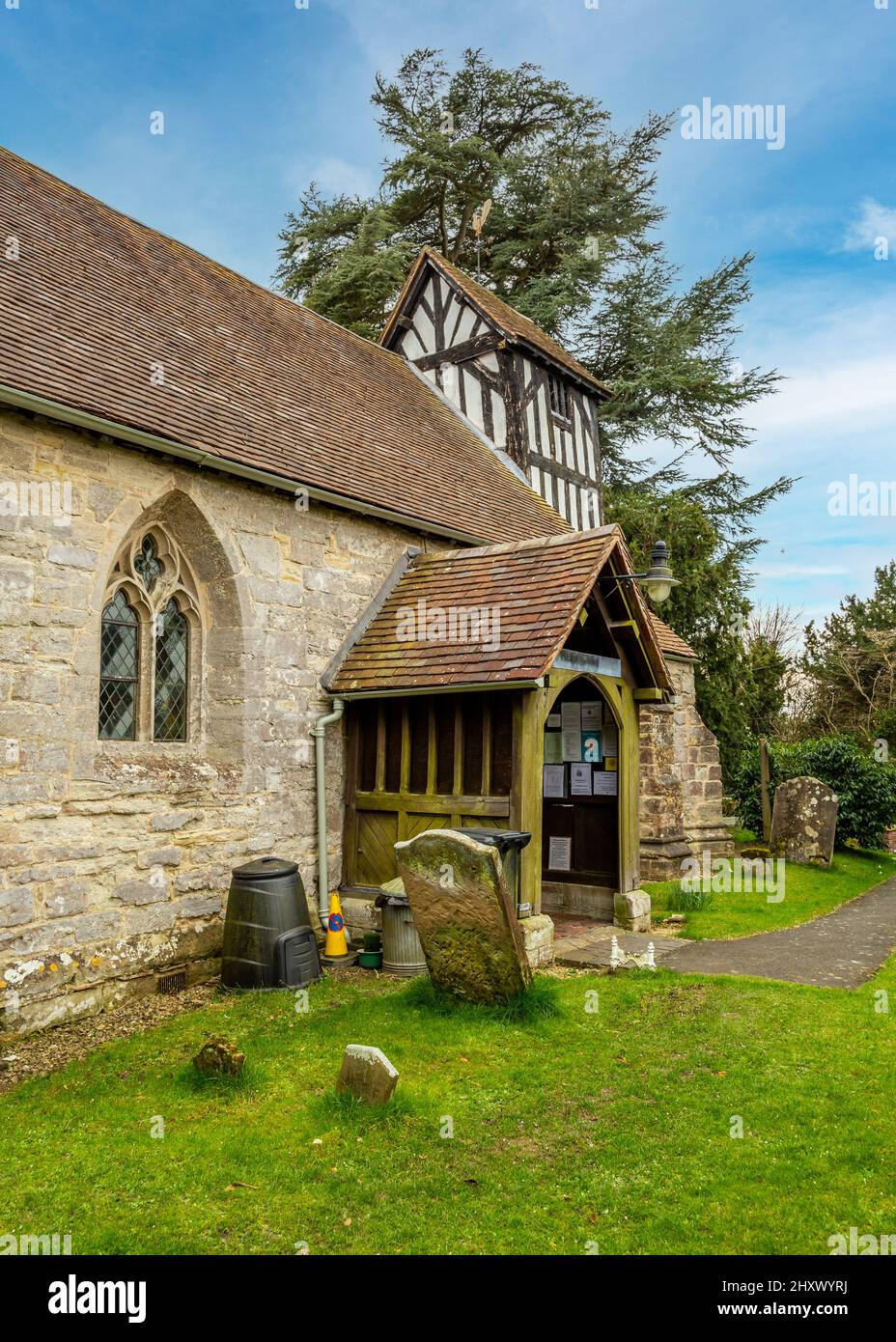 St. James Church in Kington Village, Worcestershire, England. Stockfoto