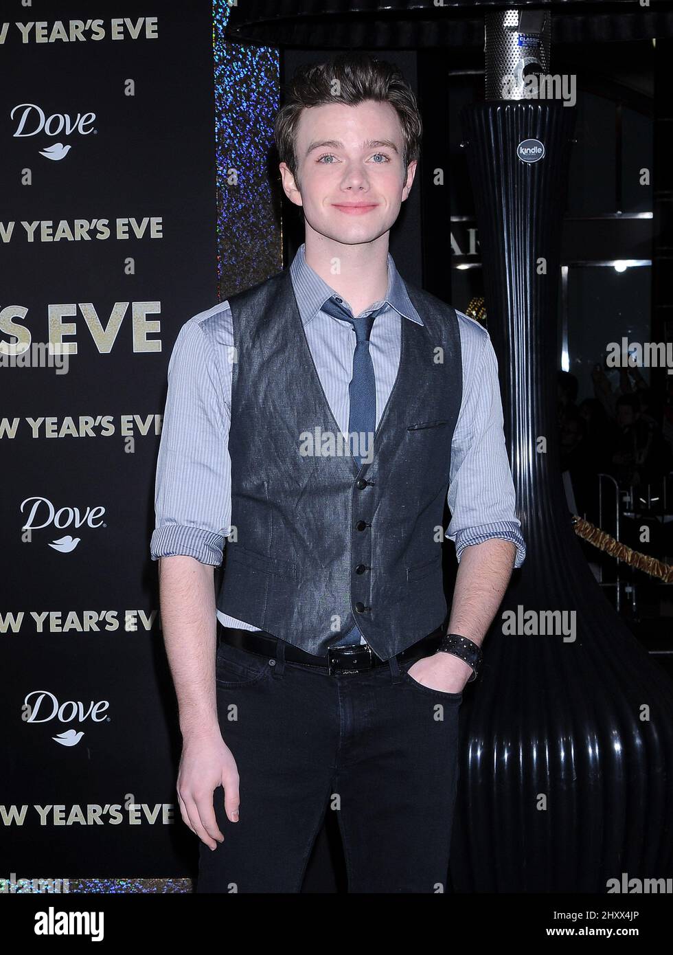 Chris Colfer während der Los Angeles Premiere von „New Years Eve“ in Kalifornien Stockfoto