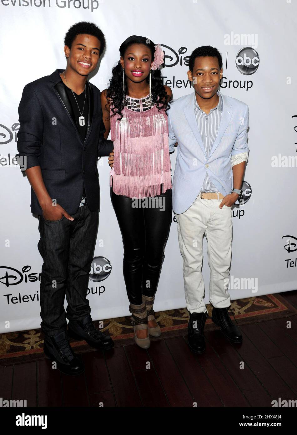 Trevor Jackson, Tyler James Williams und Coco Jones bei der ABC TCA Winter Press Tour All-Star Party im Langham Huntington Hotel in Pasadena, USA. Stockfoto