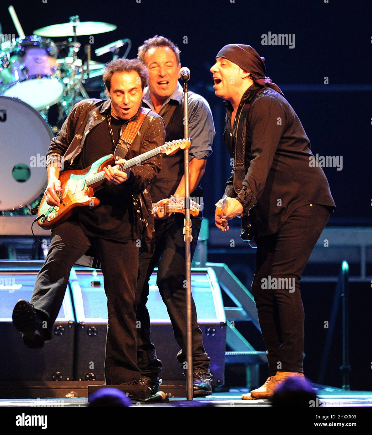 Bruce Springsteen, Nils Lofgren, Steven Van Zandt während der Wrecking Ball Tour 2012 im Greensboro Coliseum, North Carolina Stockfoto