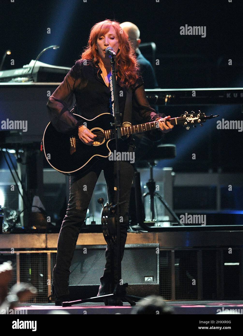 Patti Scialfa während der 2012 Wrecking Ball Tour im Greensboro Coliseum, North Carolina Stockfoto