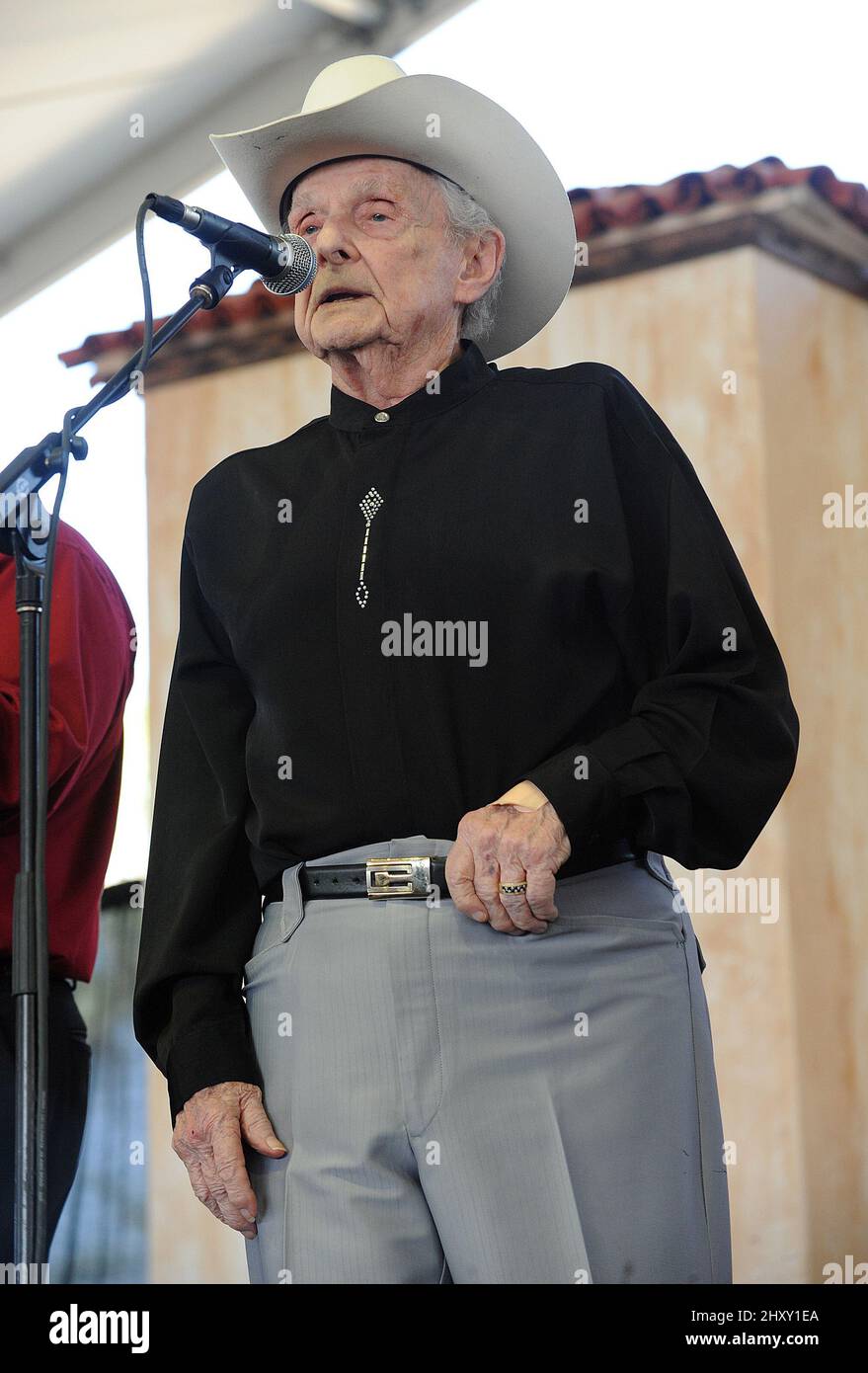 Ralph Stanley spielt live während des Stagecoach Country Music Festivals 2012 in Indio in Kalifornien, USA. Stockfoto