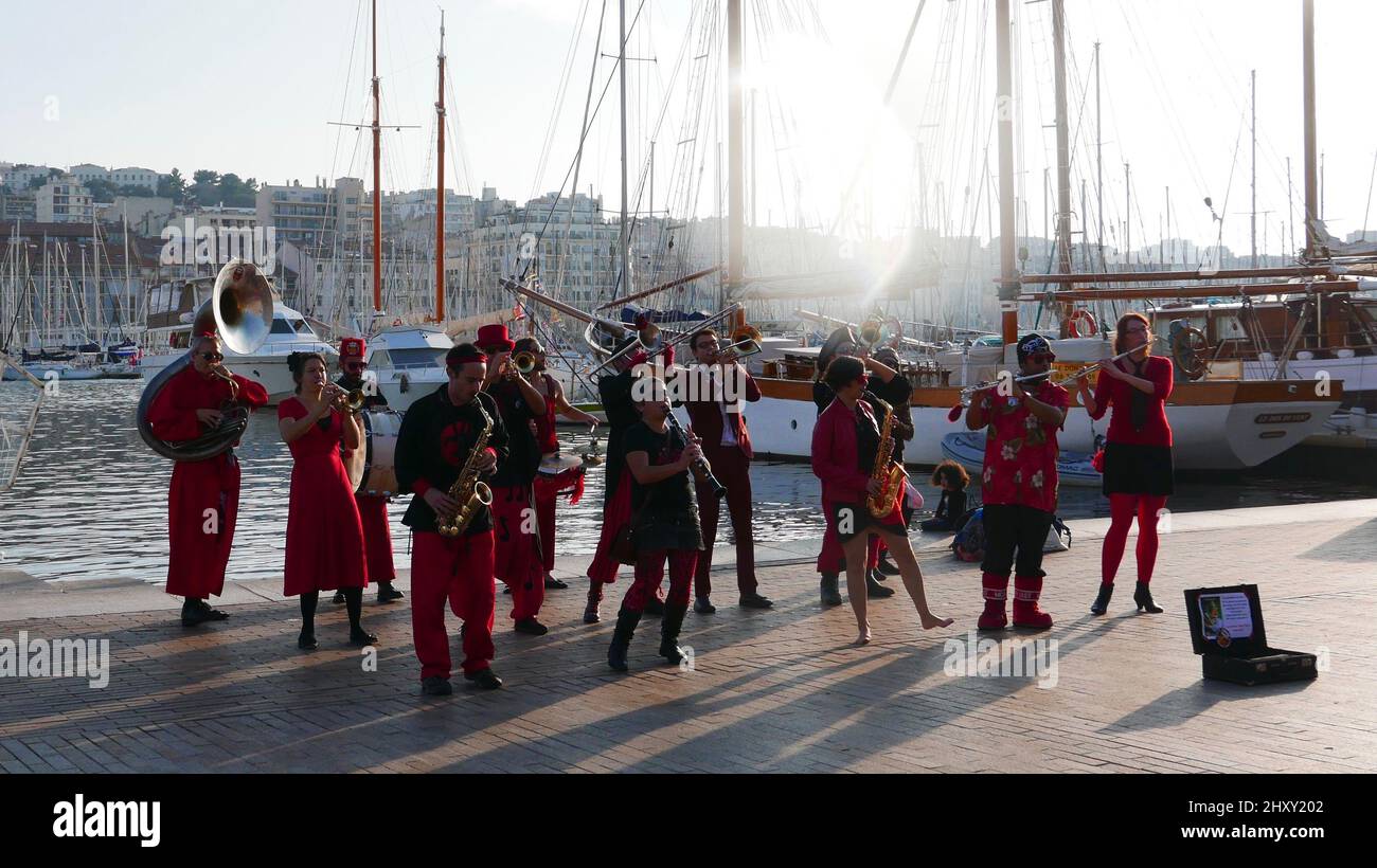 Gruppe von Musikern in Marseille, Frankreich Stockfoto