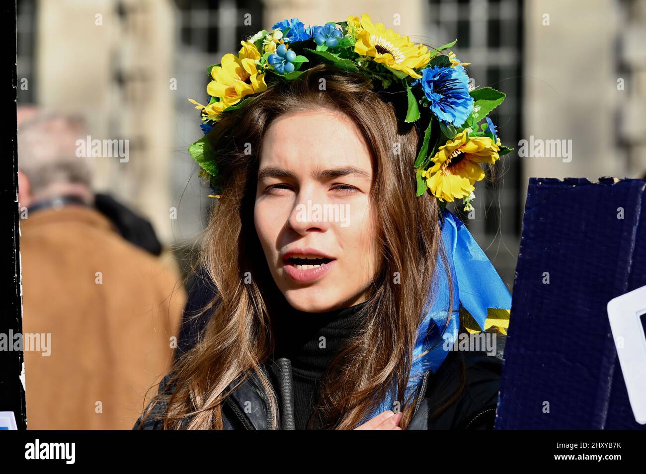 Stoppt den Krieg. Stand mit Ukraine Rally, Whitehall, London. VEREINIGTES KÖNIGREICH Stockfoto