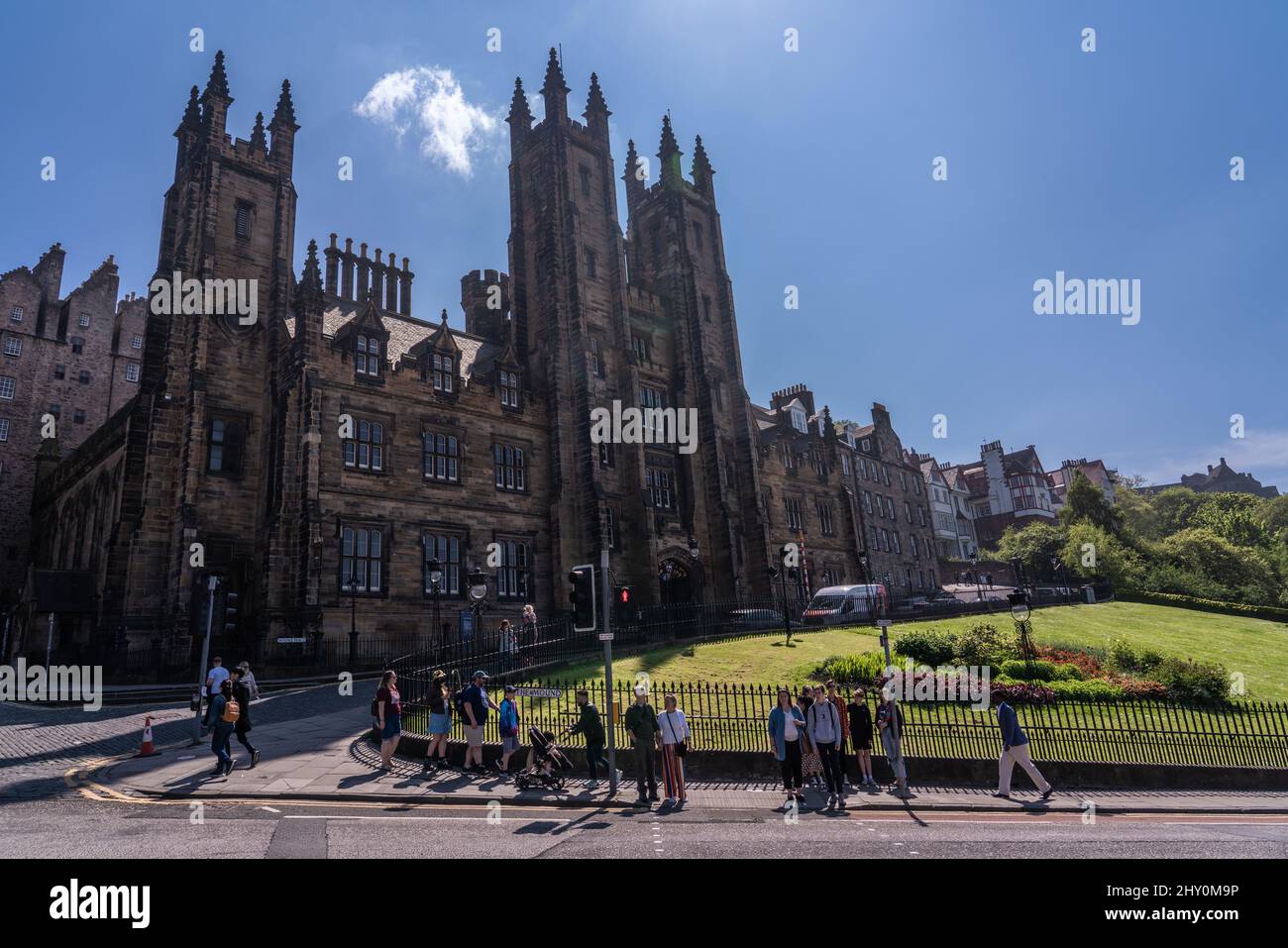 Historische Architektur der Assembly Hall am Mound Place in Edinburgh, Schottland Stockfoto