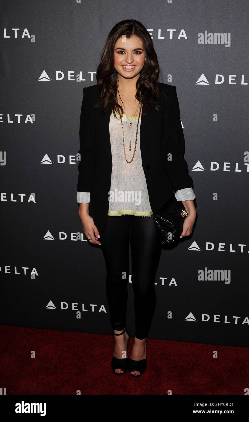 Rebecca Black nimmt an einer Veranstaltung von Delta Airlines zur Feier der LA Music Industry in Los Angeles, Kalifornien, Teil. Stockfoto