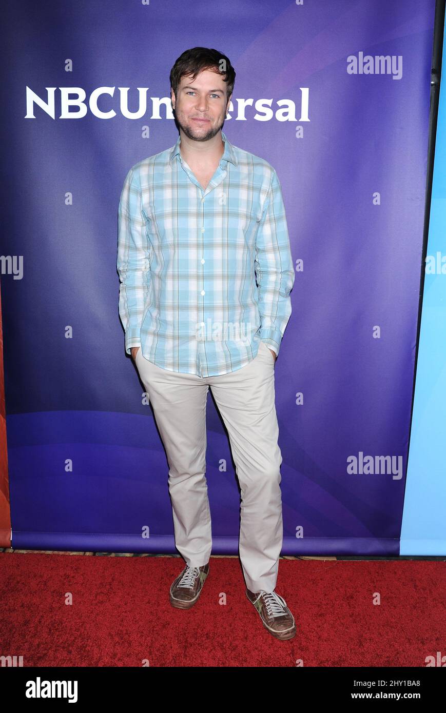 Taran Killam nimmt am NBC Universal Summer Press Day 2013 in Pasadena, Kalifornien, Teil. Stockfoto