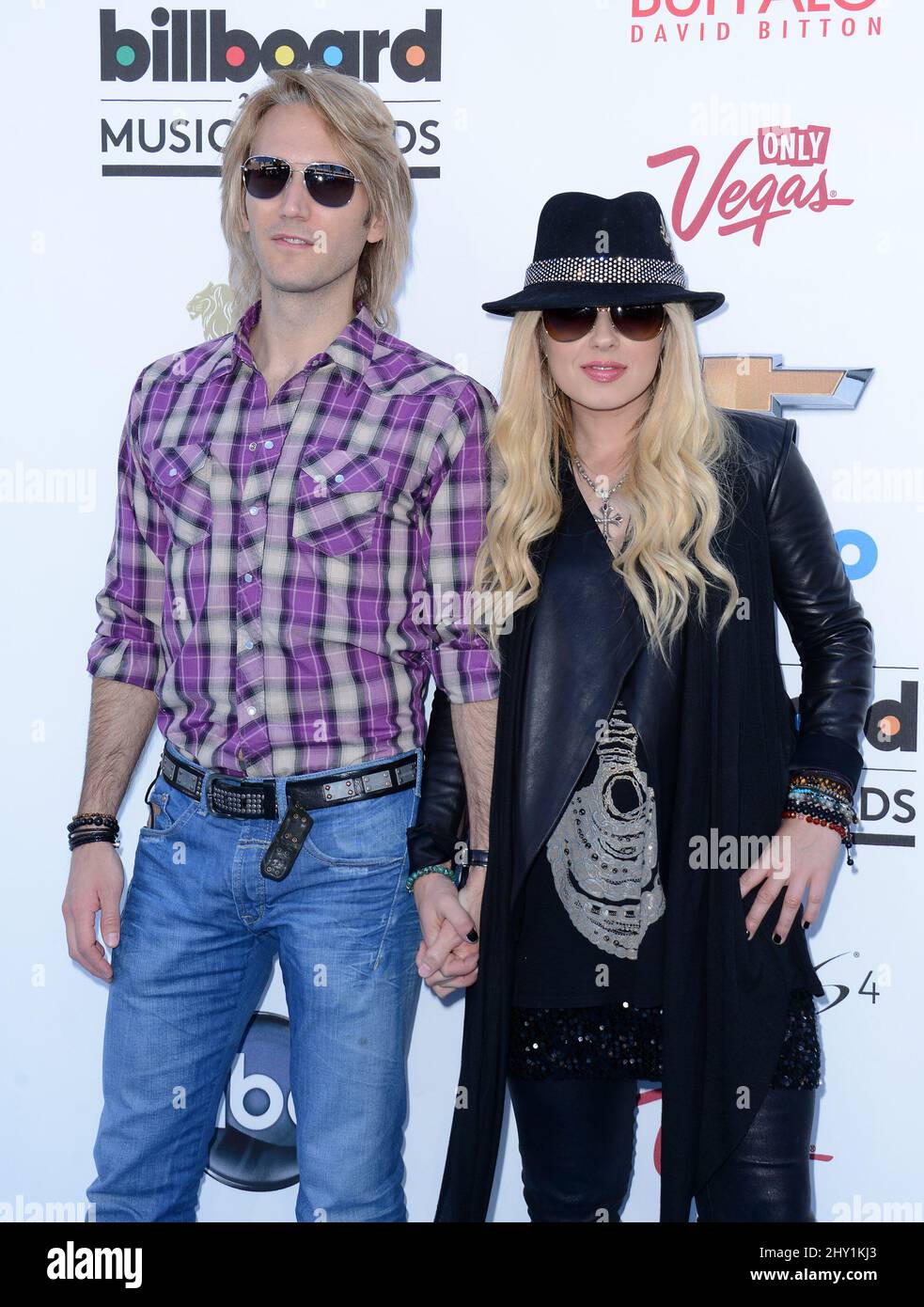 Orianthi nimmt an den Billboard Music Awards 2013 in der MGM Grand Garden Arena in Las Vegas, USA, Teil. Stockfoto