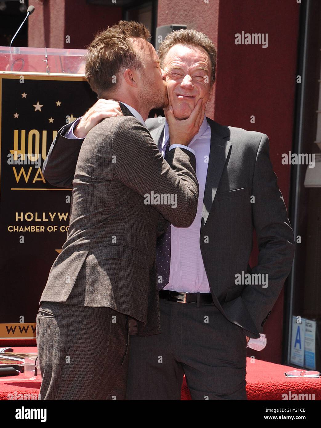 Aaron Paul und Bryan Cranston Stockfoto