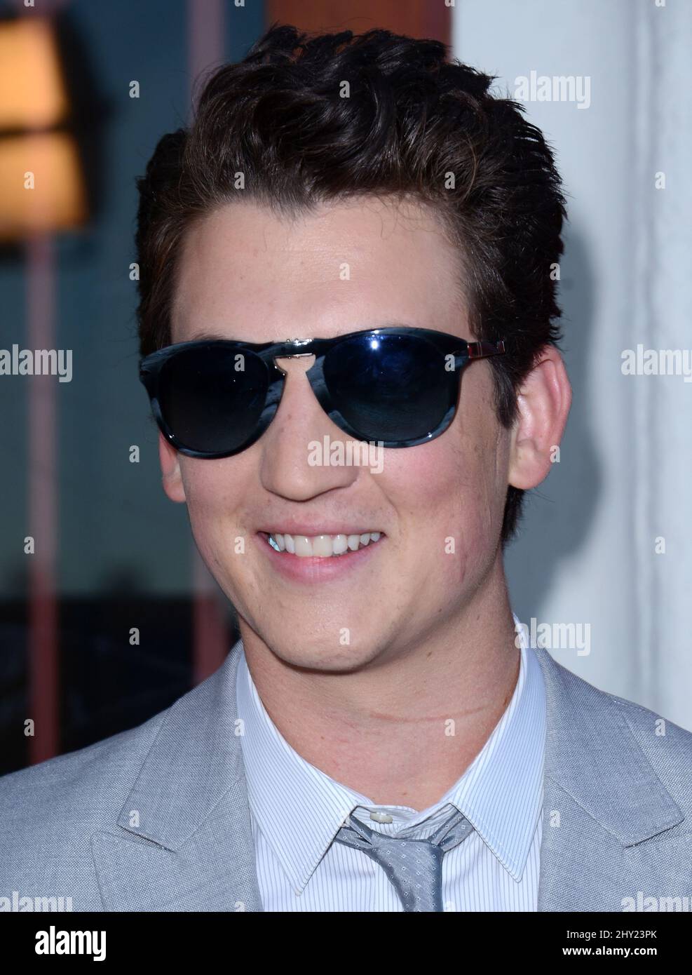 Miles Teller nimmt an der La Special Screening-Show „The Spectacular Now“ im Vista Theatre, Los Angeles, Teil Stockfoto