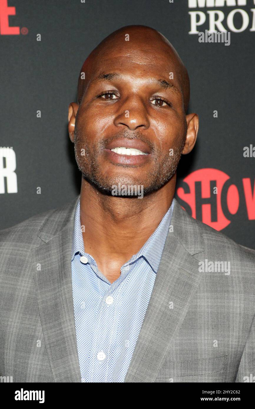 Bernard Hopkins bei der Floyd Mayweather Jr. vs. Saul Canelo Alvarez Pre-Fight VIP Party in der MGM Grand Garden Arena in Las Vegas, USA. Stockfoto