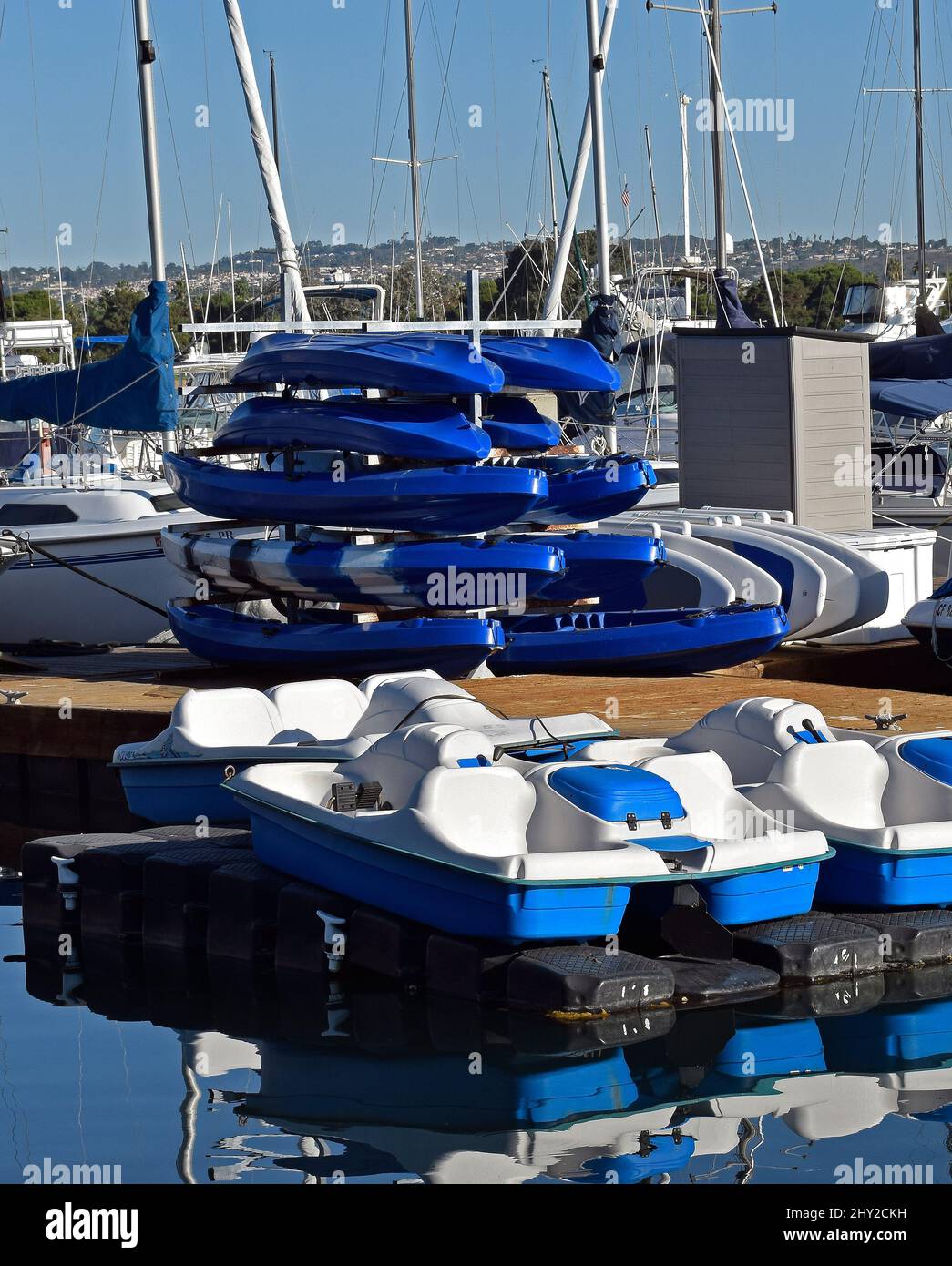 Boote in einer Marina in San Diego, Kalifornien Stockfoto