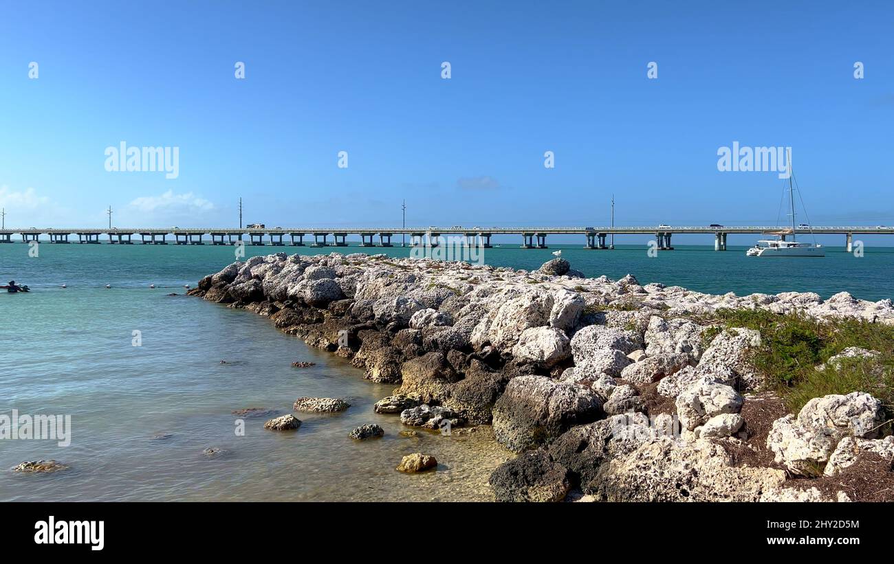 Übersee Highway am Bahia Honda State Park in den Florida Keys Stockfoto