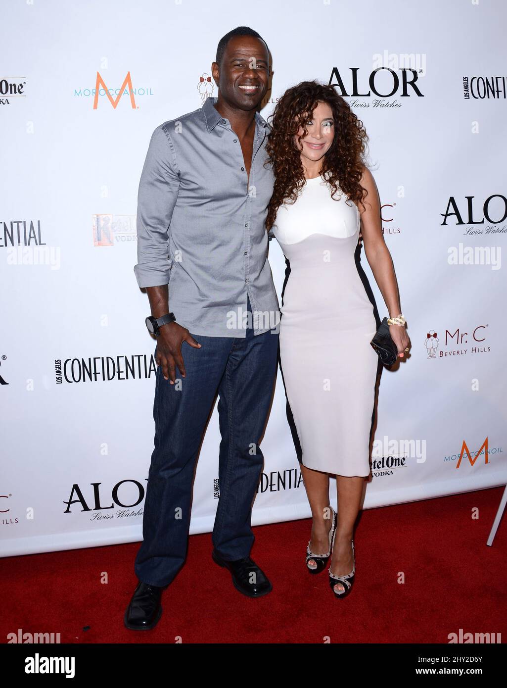 Brian McKnight besucht das Cover Girl des Los Angeles Confidential Magazine Morena Baccarin veranstaltet Pre-Emmy Party in Mr. C Beverly Hills Stockfoto