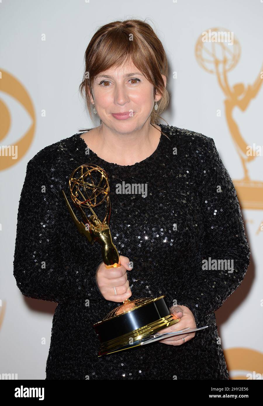 Abi Morgan im Pressenzimmer bei den Annual Primetime Emmy Awards 65., die im Nokia Theater in L.A. abgehalten wurden Leben in Los Angeles, USA. Stockfoto