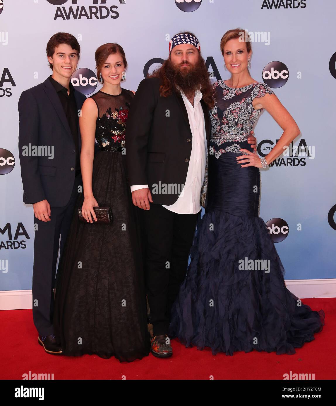 John Robertson, Sadie Robertson, Willie Robertson und Korie Robe nehmen an den jährlichen CMA Awards 47. in der Bridgestone Arena, Nashville, Teil Stockfoto