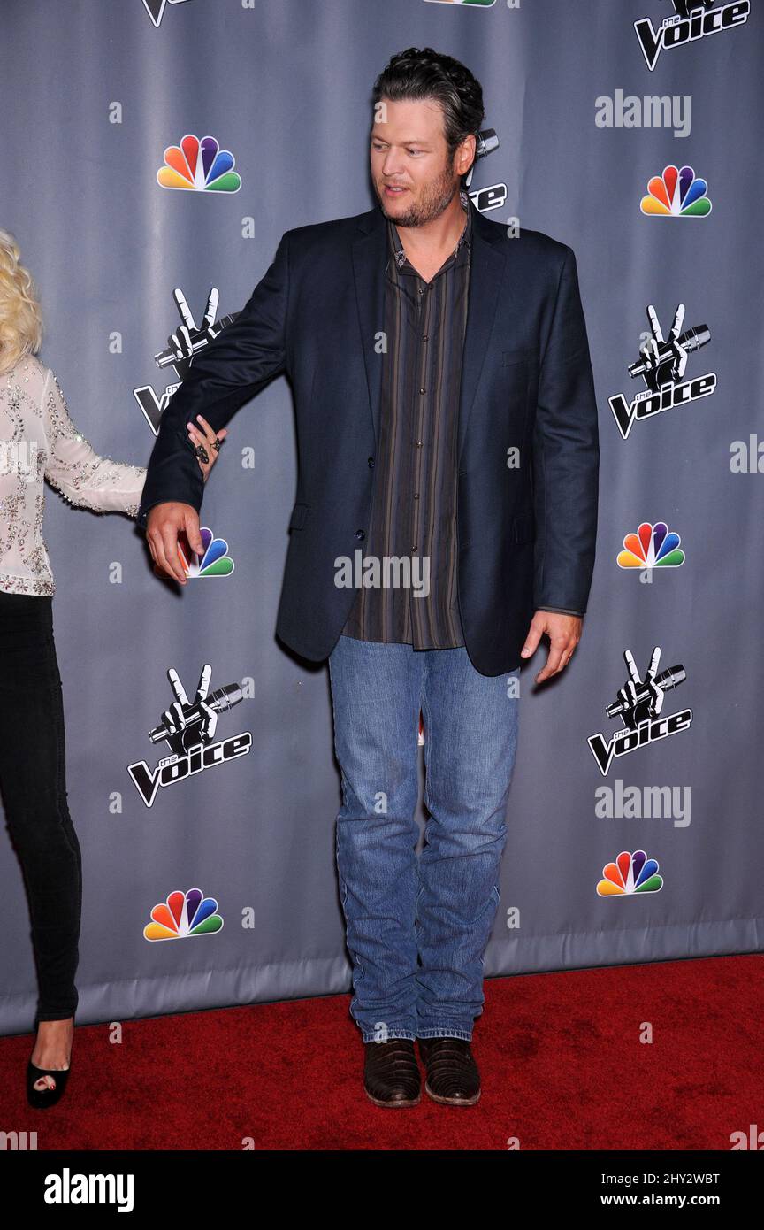 Blake Shelton nimmt an den Top 12 der The Voice Season 5 in den Universal Studios Backlot, Los Angeles, Teil Stockfoto