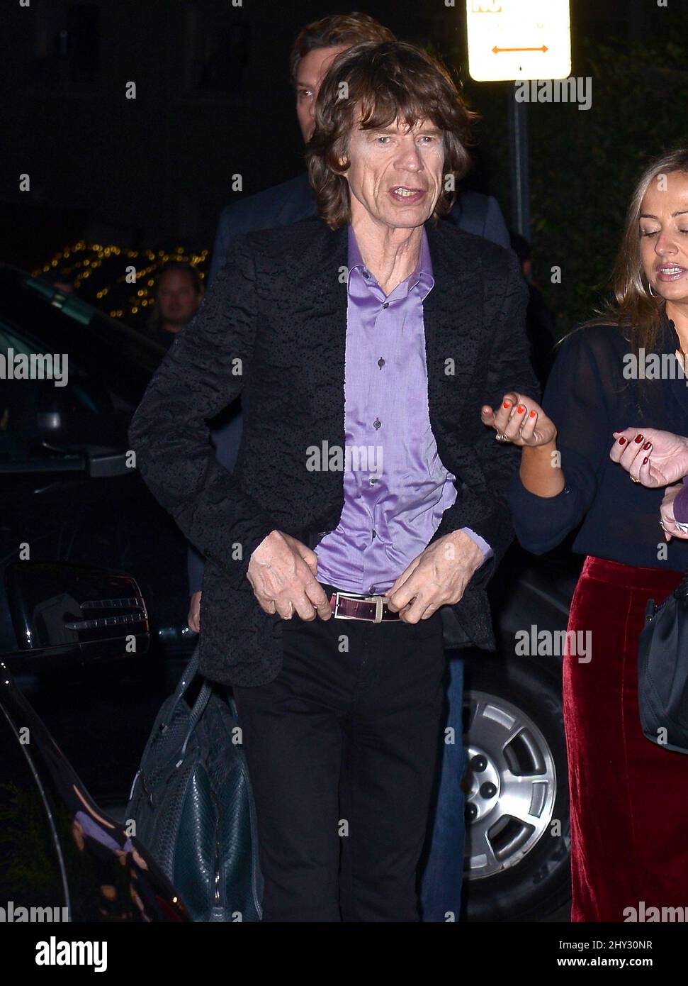 Mick Jagger nahm an der Lancierung der Banana Republic L'Wren Scott Collection im Chateau Marmont in Los Angeles, Kalifornien, Teil. Stockfoto