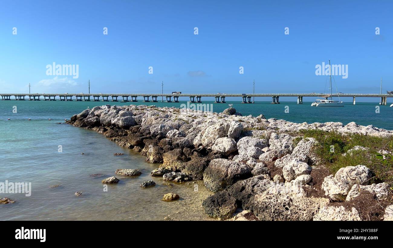 Übersee Highway am Bahia Honda State Park in den Florida Keys Stockfoto